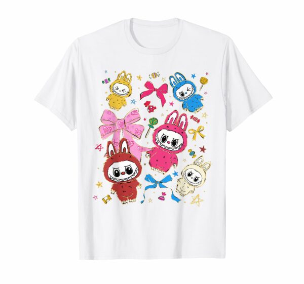 Funny Labubu The Monsters Crew Neck Short Sleeve T-Shirt Gift for Her White - Image 15