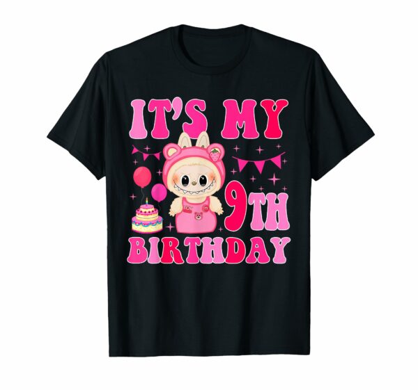 Cute Labubu The Monsters Crew Neck Short Sleeve T-Shirt Gift for Girlfriend Black - Image 4