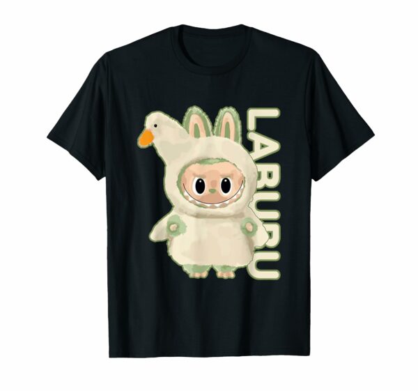 Cute Labubu The Monsters Crew Neck Short Sleeve T-Shirt Gift for Girlfriend Black - Image 6