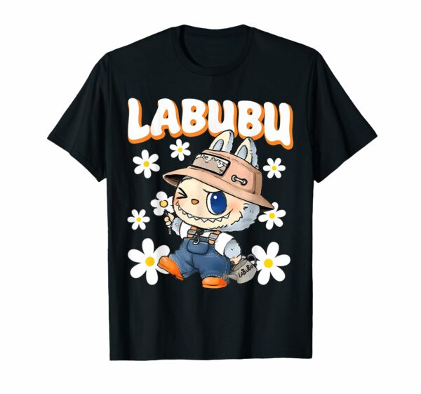 Cute Labubu The Monsters Crew Neck Short Sleeve T-Shirt Gift for Girlfriend Black - Image 8