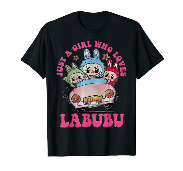 Cute Labubu The Monsters Crew Neck Short Sleeve T-Shirt Gift for Girlfriend Black - Image 9