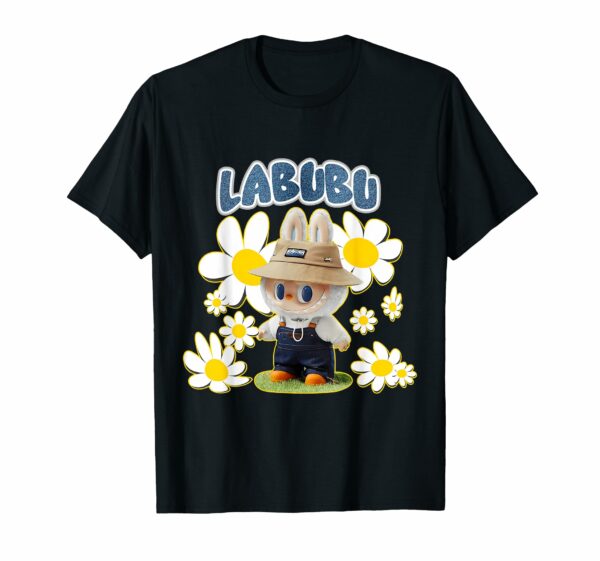 The Monsters Crew Neck Short Sleeve T-Shirt Gift for Labubu Lover Black - Image 8