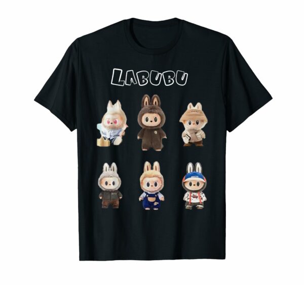 Cute Labubu The Monsters Crew Neck Short Sleeve T-Shirt Gift for Girlfriend Black - Image 10