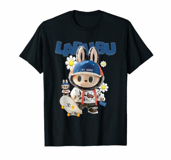 Cute Labubu The Monsters Crew Neck Short Sleeve T-Shirt Gift for Girlfriend Black - Image 12