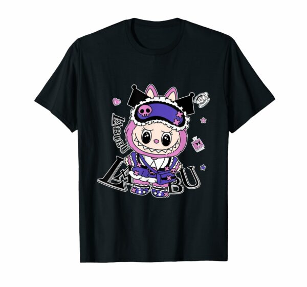 Cute Labubu The Monsters Crew Neck Short Sleeve T-Shirt Gift for Girlfriend Black - Image 14