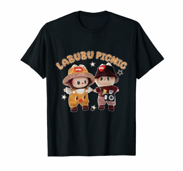 Cute Labubu The Monsters Crew Neck Short Sleeve T-Shirt Gift for Girlfriend Black - Image 15