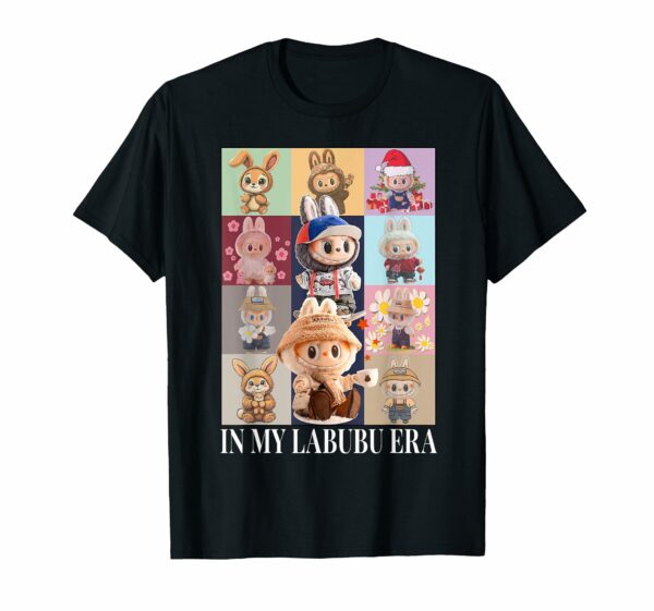 The Monsters Crew Neck Short Sleeve T-Shirt Gift for Labubu Lover Black - Image 16