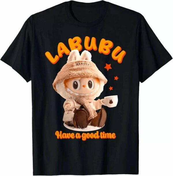 Funny Labubu The Monsters Crew Neck Short Sleeve T-Shirt For Labubu Lover Black - Image 5