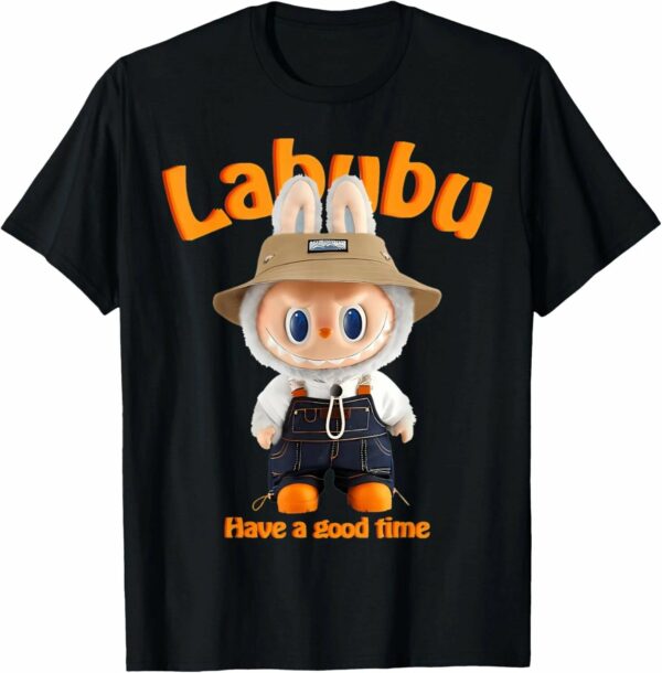 Funny Labubu The Monsters Crew Neck Short Sleeve T-Shirt For Labubu Lover Black
