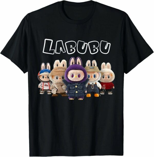 Funny Labubu The Monsters Crew Neck Short Sleeve T-Shirt For Labubu Lover Black - Image 6